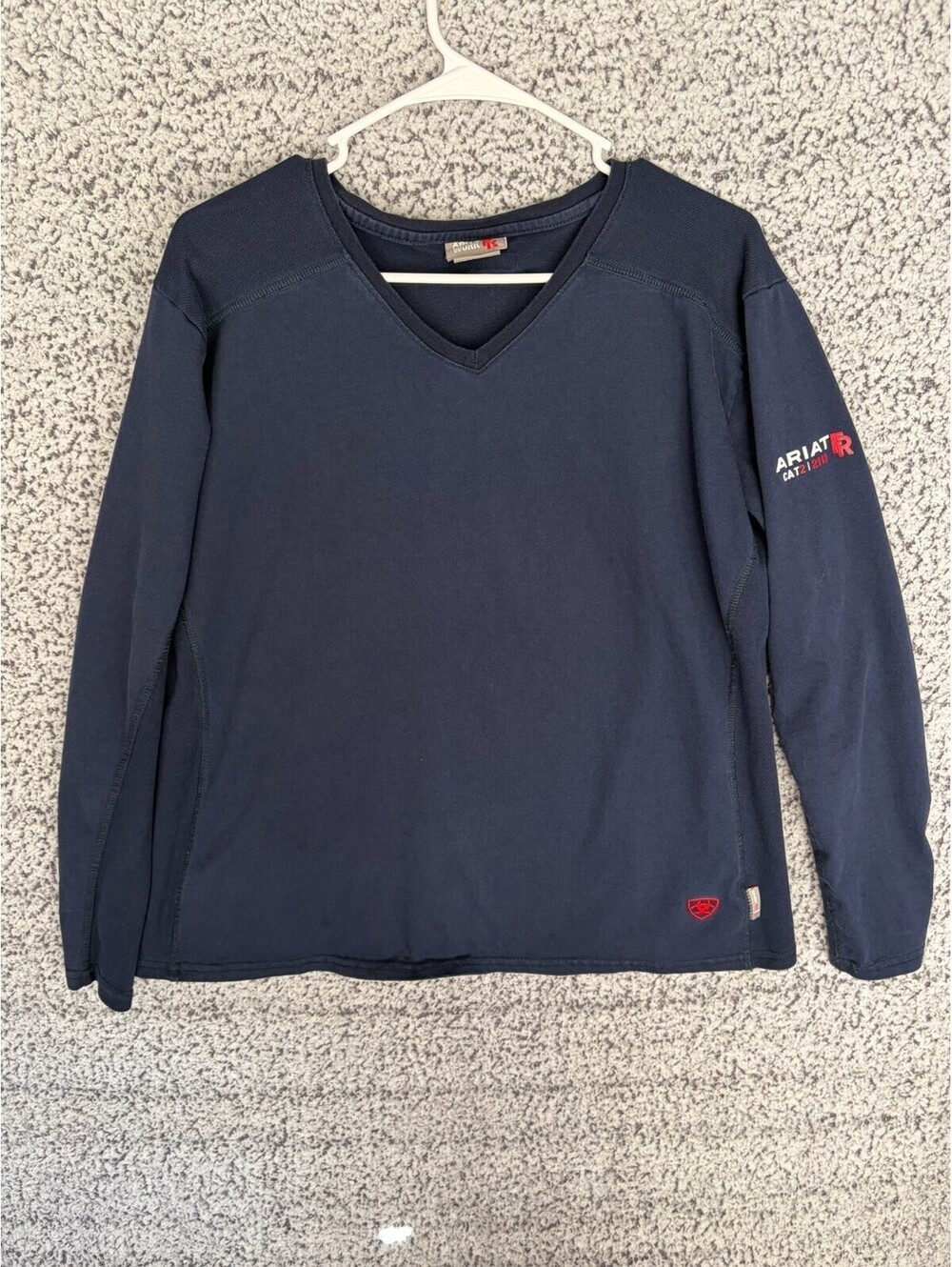 Ariat FR CAT 2 21.2 Cal Flame Resistant V Neck Work Shirt Navy XXL